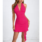Women's Arrival Women Clothing Sexy Halter Ruffle Hip Ruffled Best Dress