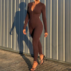 Women's Sexy Stand Collar Long Sleeve Slim Fit Bodysuit Women Clothing Autumn