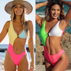 Color Matching One-piece Swimwear