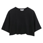 Women's Pure Cotton Solid Color Short Cropped Round Neck Sports