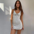 Polka-Dot Printed A-Line Mini Strap Dress