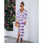 Women's Spring Summer Lace Tie Dye Loose Dress Home Casual Dress