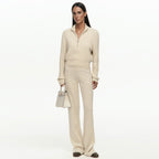 Women's Zip-Up Sweater & Straight-Leg Pants Set