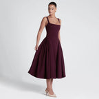 Square-Neck Spaghetti-Strap Dress