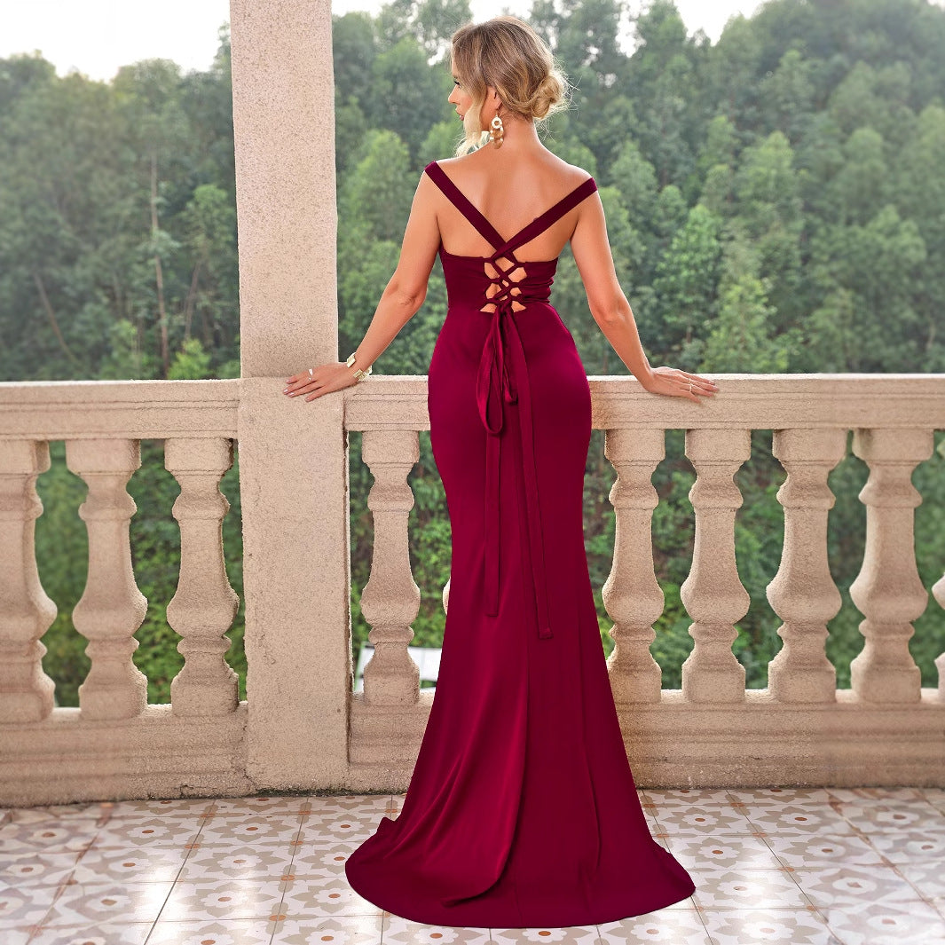 Backless Slit Camisole Maxi Dress