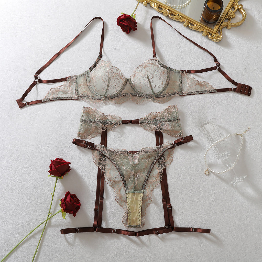 Women's Embroidered Lace Lingerie Set