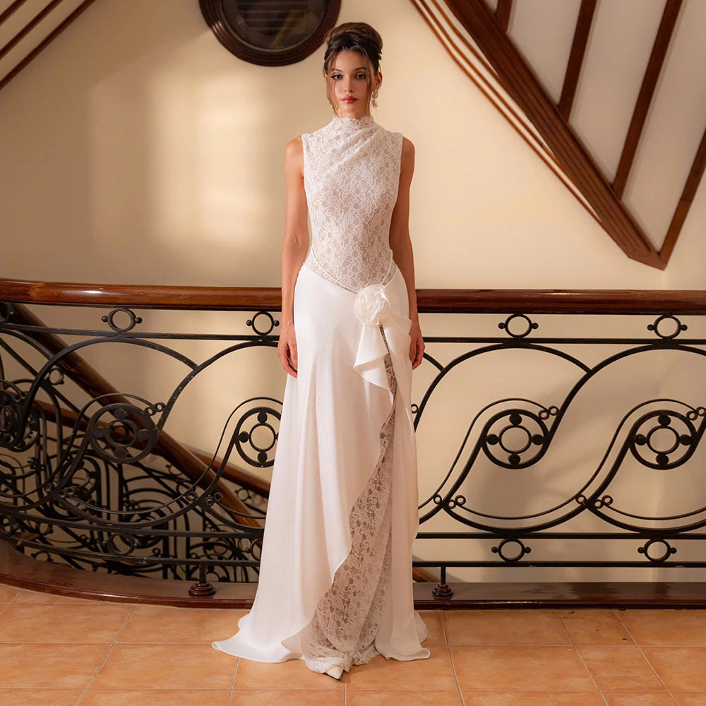 's Dress Floral Maxi Dress Lace Dress Evening Gown Sleeveless