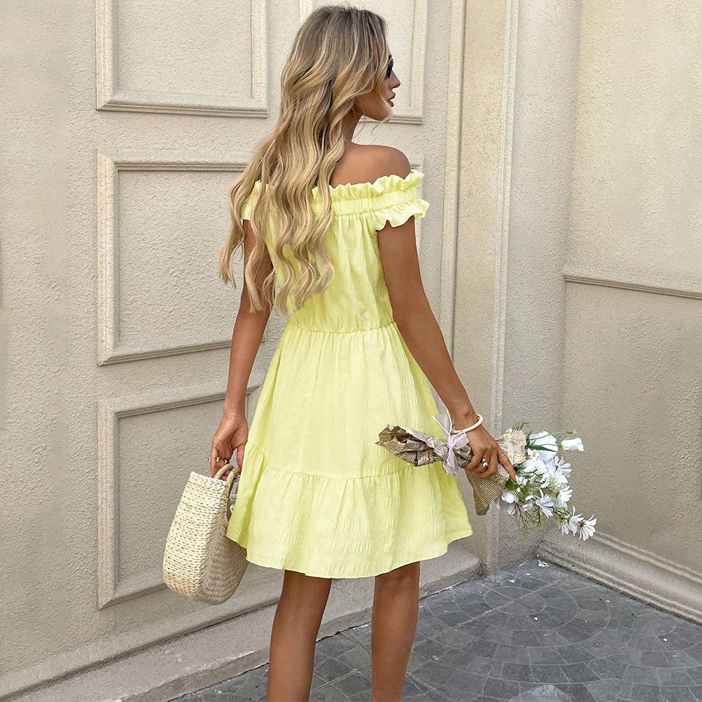 Women's Off-Shoulder Ruffle Dress