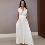 Women's Faux Two Piece Sleeveless Dress