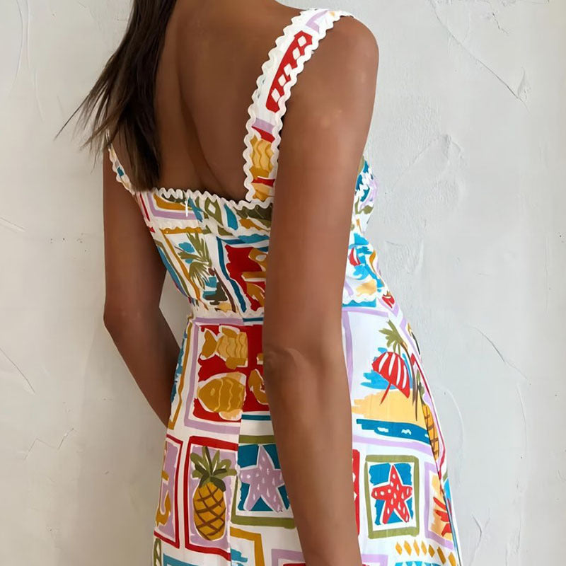 Personalized Graffiti Strap Tube Top Lace Dress