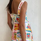 Personalized Graffiti Strap Tube Top Lace Dress