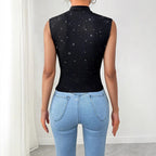 V-Neck Sequin Sleeveless Top