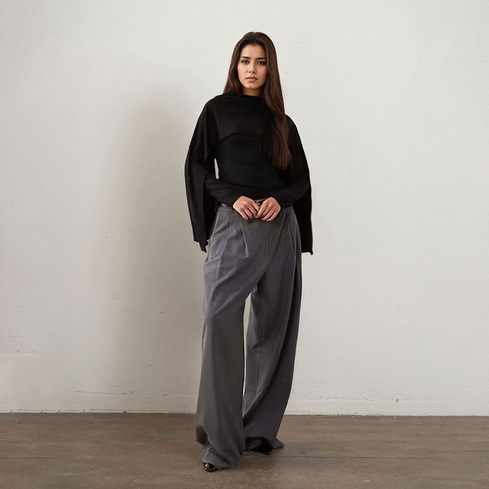 Women's Women Dark High Grade Cape Sleeve Women Autumn Winter Top