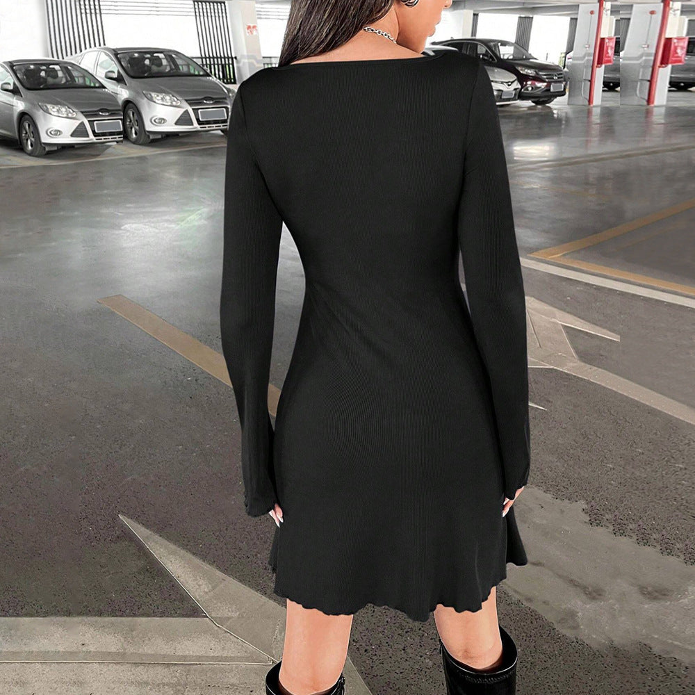 Women’s U-Neck High-Waist Bodycon Dress