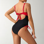 Stitching Contrast One-piece Swimwear