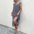 Women's Women's's Summer Vacation Printed Short Sleeve Dress