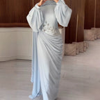Women's Floral Rhinestone Chiffon Maxi Dress