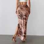 Women's Printed Side-Slit Maxi Skirt