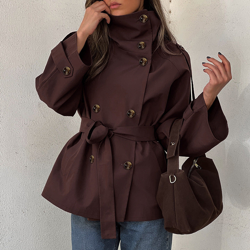 Women's Belted Double-Breasted Trench Coat