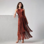 Tassel Sleeveless Bandage Party Dress