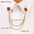 Red Zircon Collar Pin