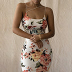 Floral Suspender Slim Dress