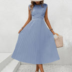 Women's Smocked Tie A-Line Maxi Dress