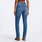 Women's High-Waist Ripped Straight-Leg Jeans