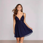 Women's Dress Sleeveless V neck Strap