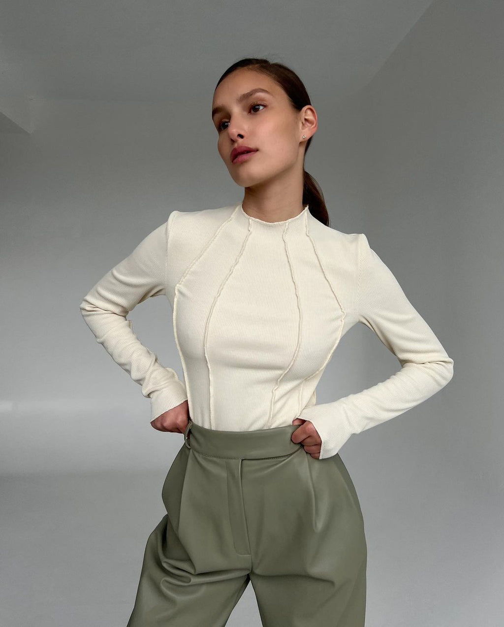 Women's Bottoming Shirt Crew Neck Tight Edge T-Shirt Tight Casual Top