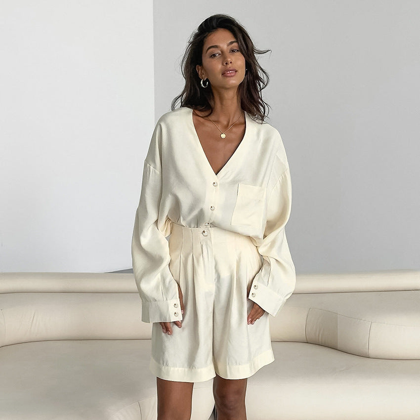 Autumn Solid Pajamas Lingerie