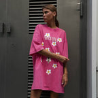 Women's Loose Cotton Washed Printed T Shirt Summer Floral Printed Half Sleeve T Shirt For Women