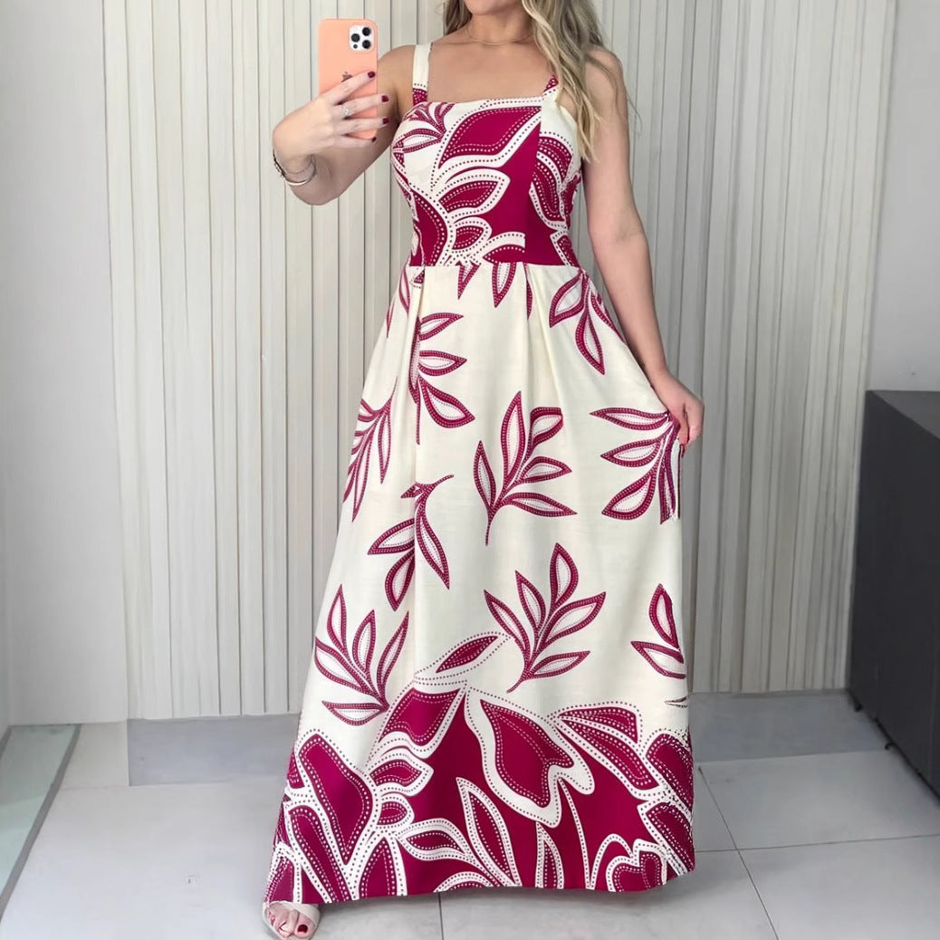 Floral Vacation Sleeveless A-Line Dress