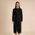 Women's Slit Denim Midi Dress