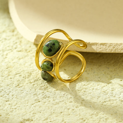Titanium Steel Niche High Grade Multi Color Turquoise Personality Simple Cold Stainless Steel Ring