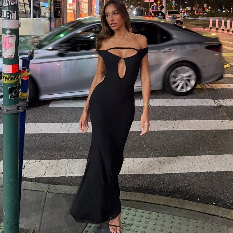 Women's Off-Shoulder Cutout Backless Dress