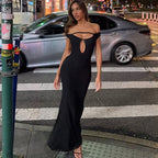 Women's Off-Shoulder Cutout Backless Dress