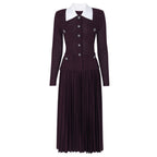 Women's Button-Front Collared Midi Dress
