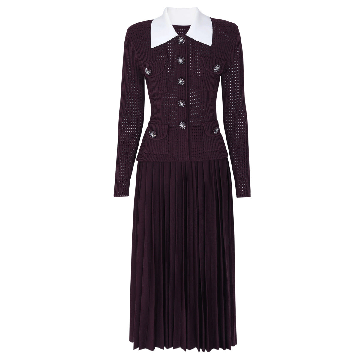 Women's Button-Front Collared Midi Dress