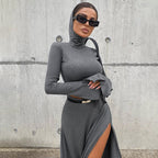 Hooded Top & Skirt Set