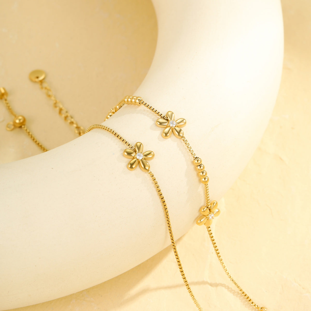 Women's Floral Rhinestone Bracelet