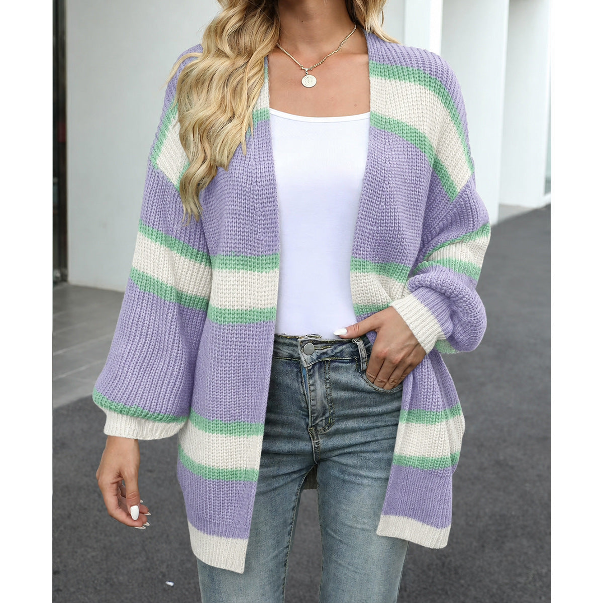 Women's Striped Cardigan