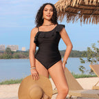 Shoulder Lace One-piece Swimwear