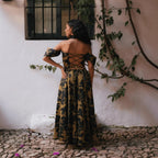 Backless Halter Printed Dress