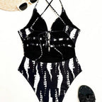 Backless Neck One-piece Swimwear