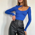 Ribbed Cutout Long Sleeve Bodysuit