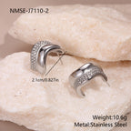 Steel Color Curve Stud Earrings