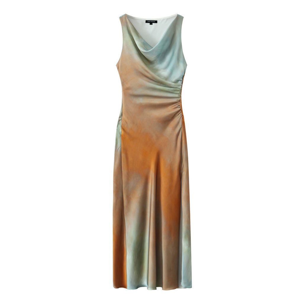 Women's Tie Dye Printing Midi Dress