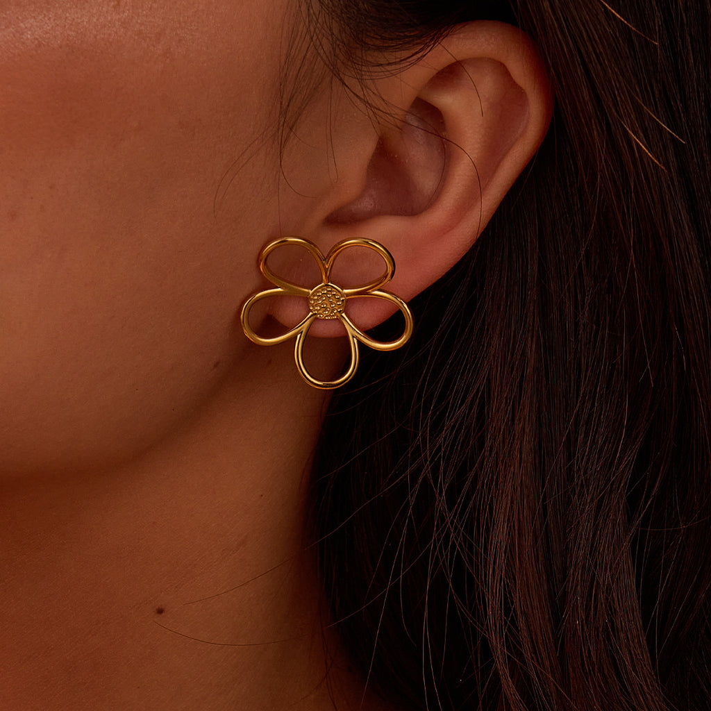 Floral Titanium Steel Earrings