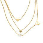 Women's Pearl Zircon Layered Necklace